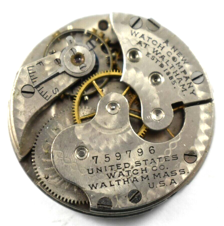 Vintage United States Watch Co 29.50mm Hunting Pocket Watch Movement lot.eg