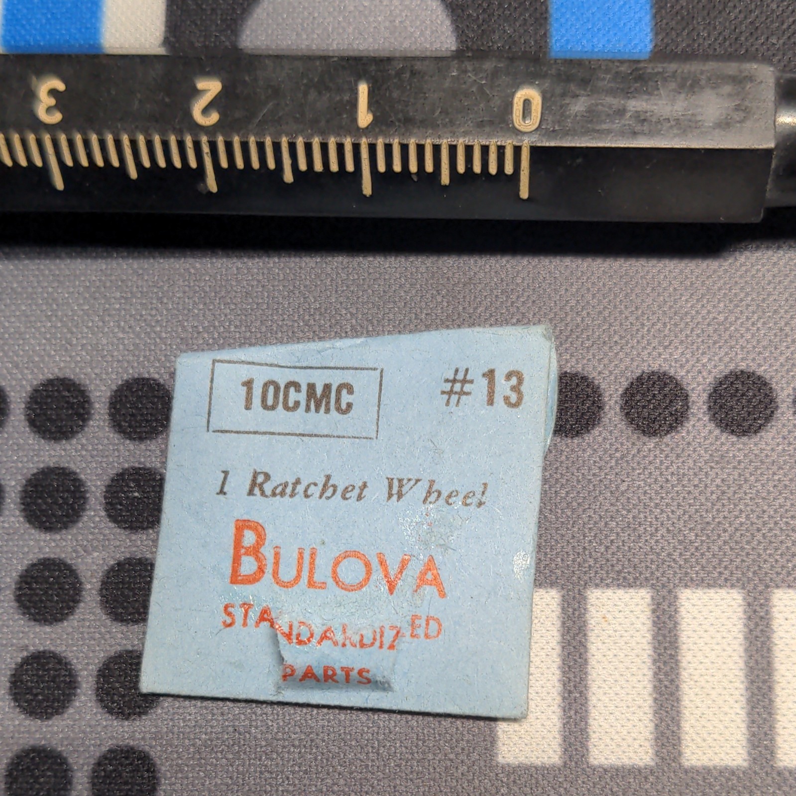 Bulova 10CMC #13 Ratchet Wheel Standardized Parts Sealed Pack Blue Paper