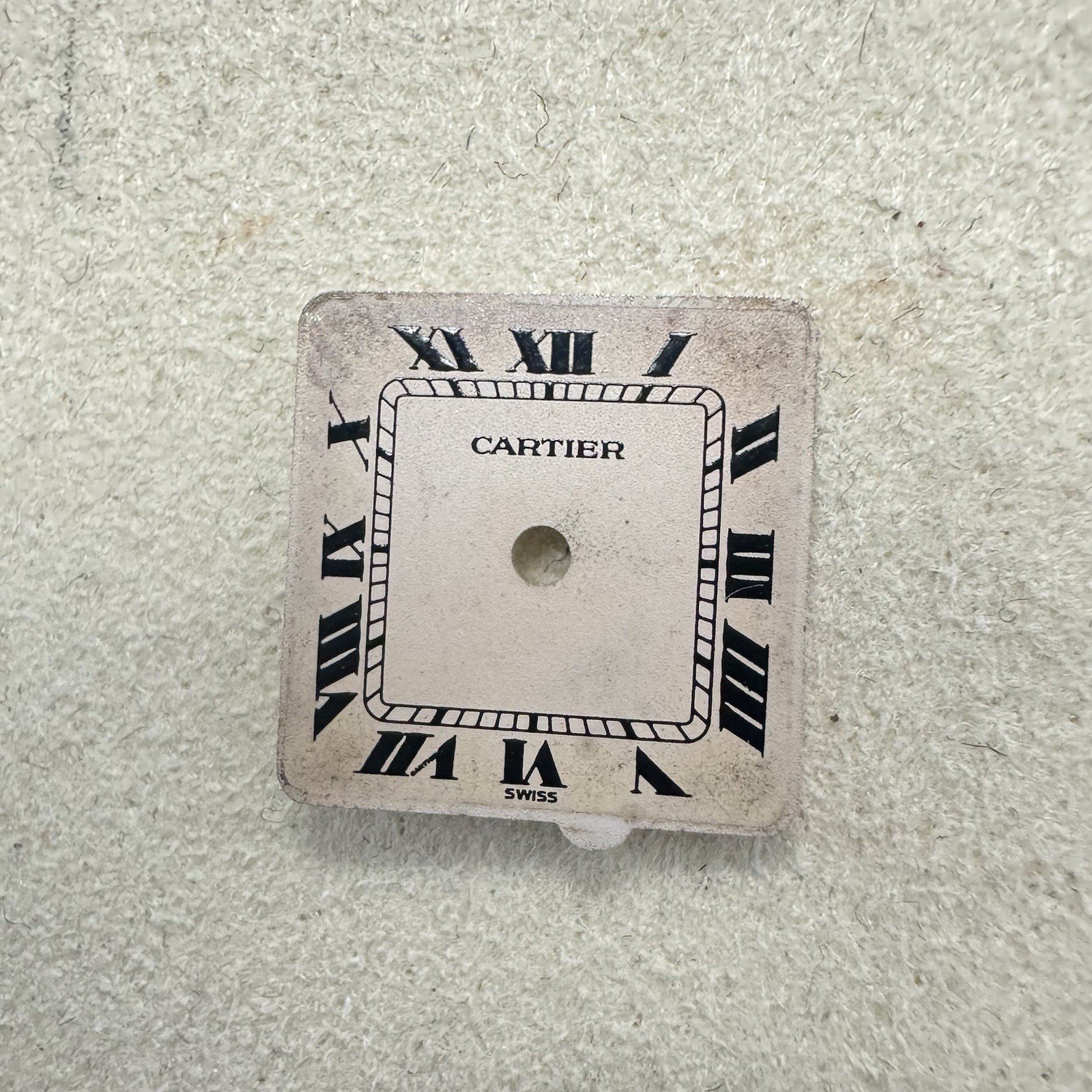 Cartier Panthere Small Square White Dial Part for Repair 13.5×13.3mm