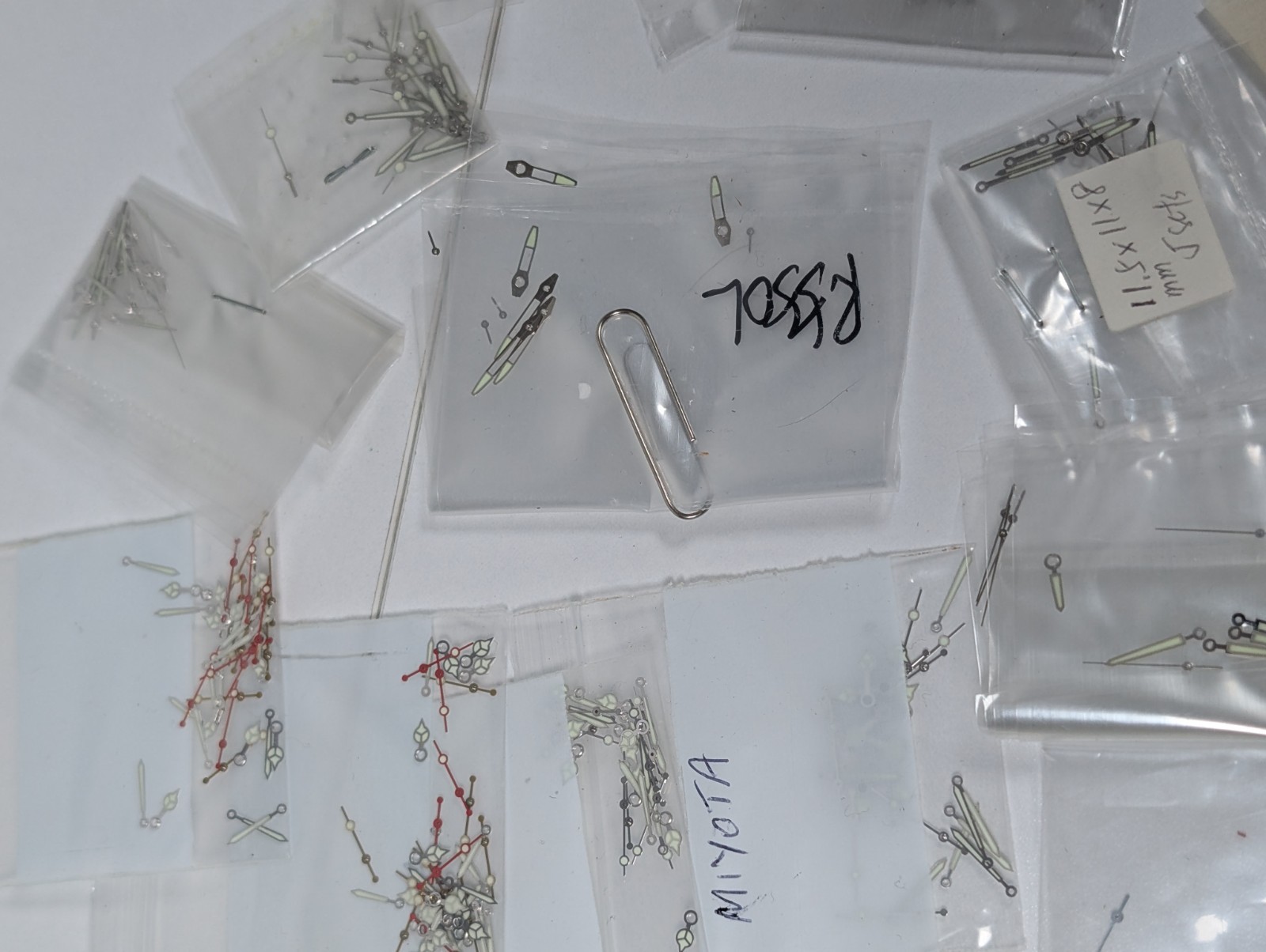 Lot Of Watch Hands Lumed Watchmaker Parts Assorted Estate Lot NOS
