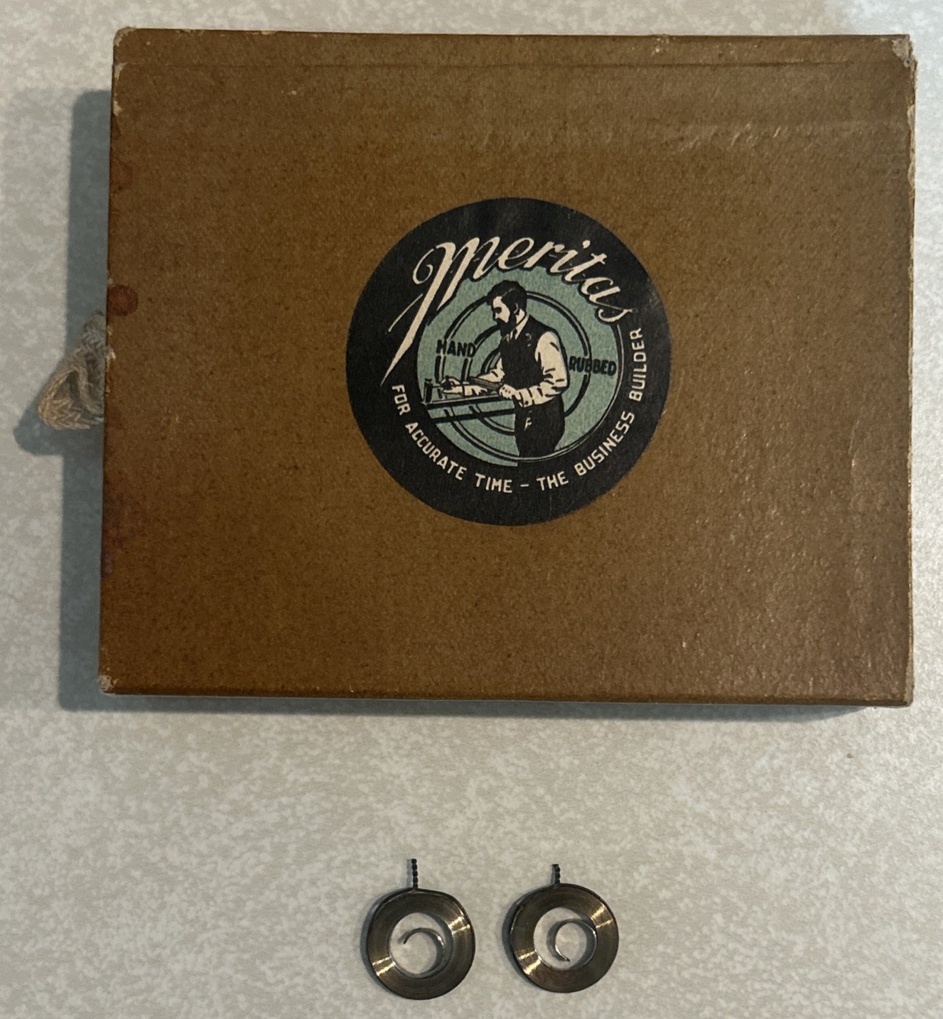 Vintage Meritas Watch Main Springs For 12s Hampden 3007, Lot Of 2 NOS W/ Box