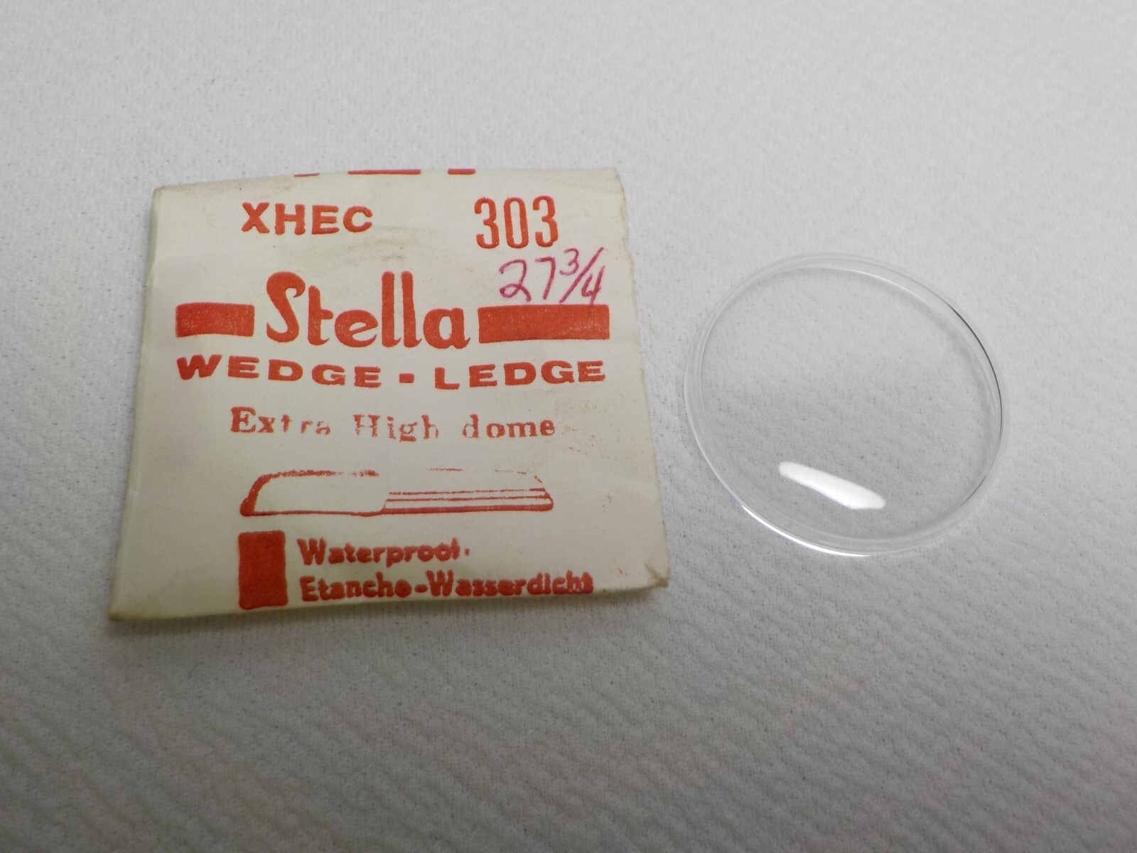 STELLA WEDGE LEDGE EXTRA HIGH DOME WATCH CRYSTAL 303 REPLACEMENT 27 3/4 XHEC