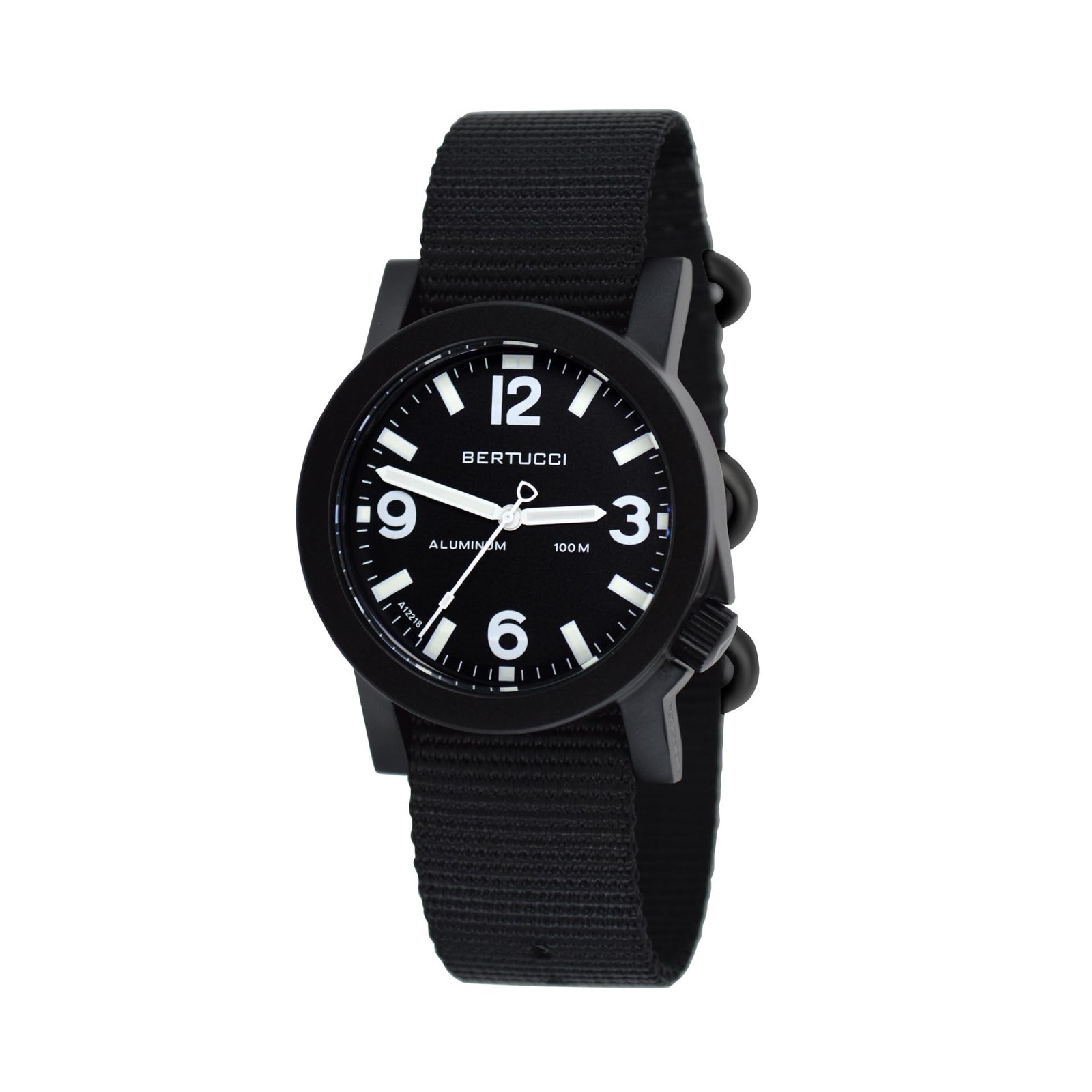 Bertucci Men’s A-6A Experior – Black Dial, Black Case, Nylon Band
