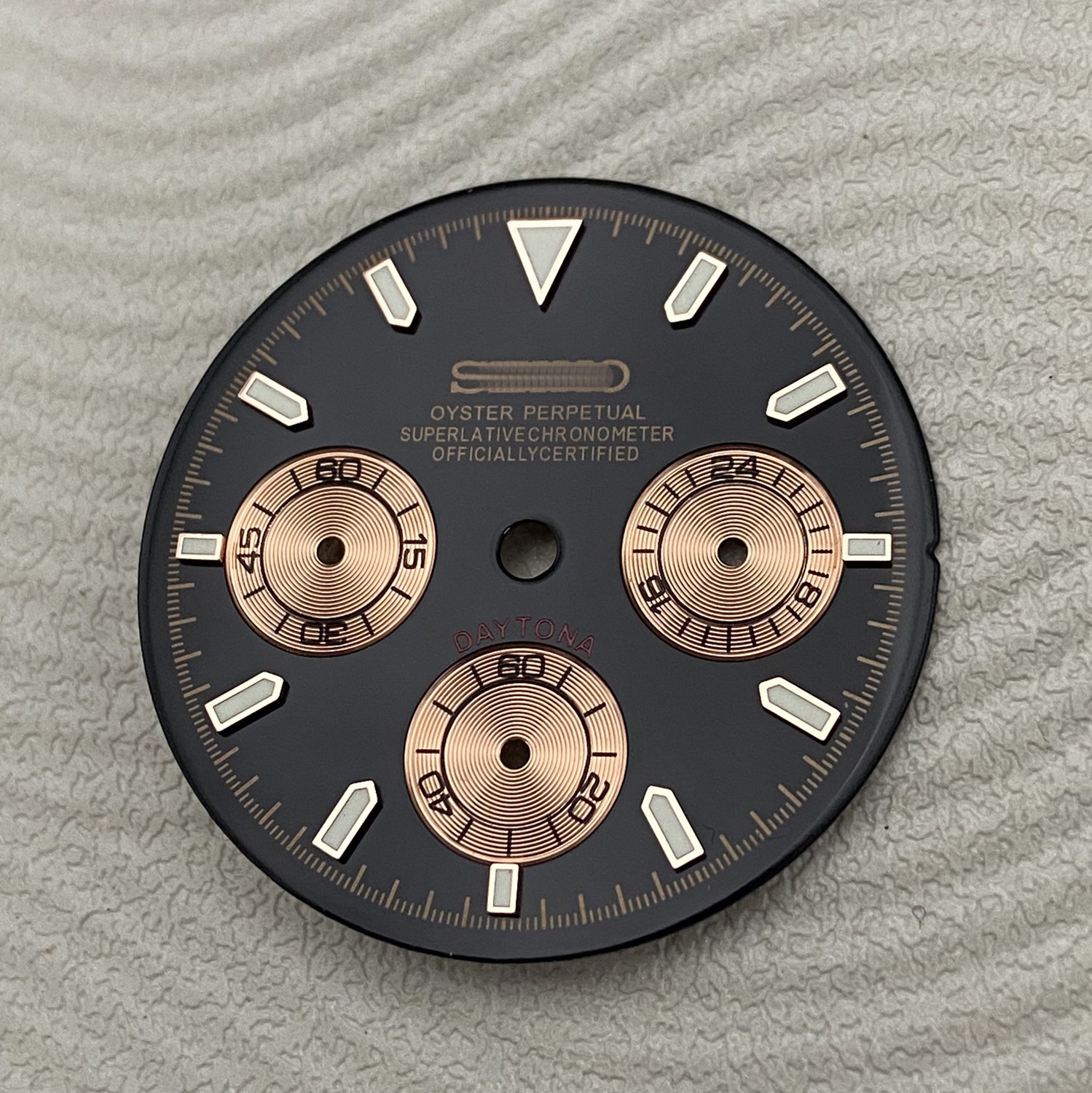 29.5mm Enamel Multi-functional Watch Dial Green Lume for Vk63 Movement Parts