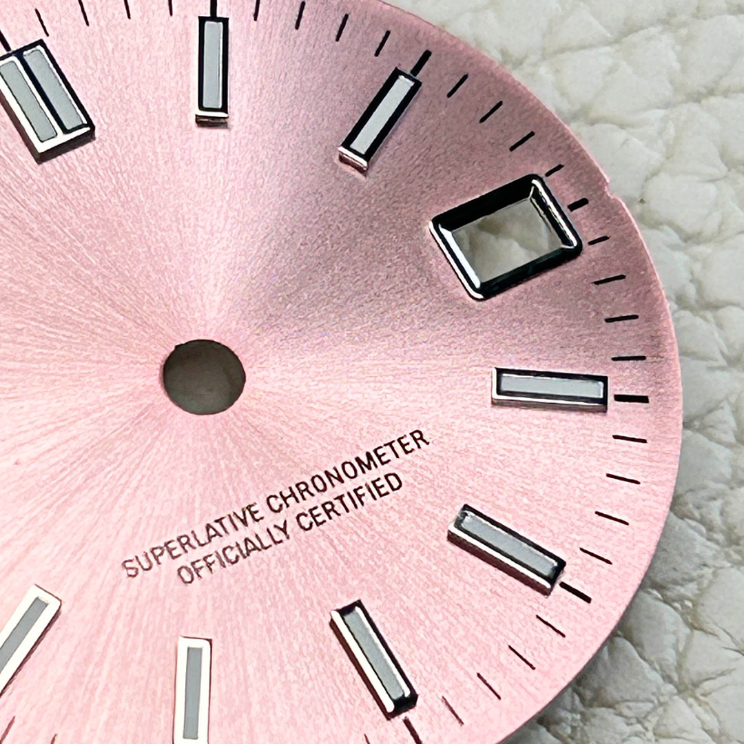 29mm Pink Watch Mod Dial Fit NH35A NH36A Automatic Movement Date Luminous