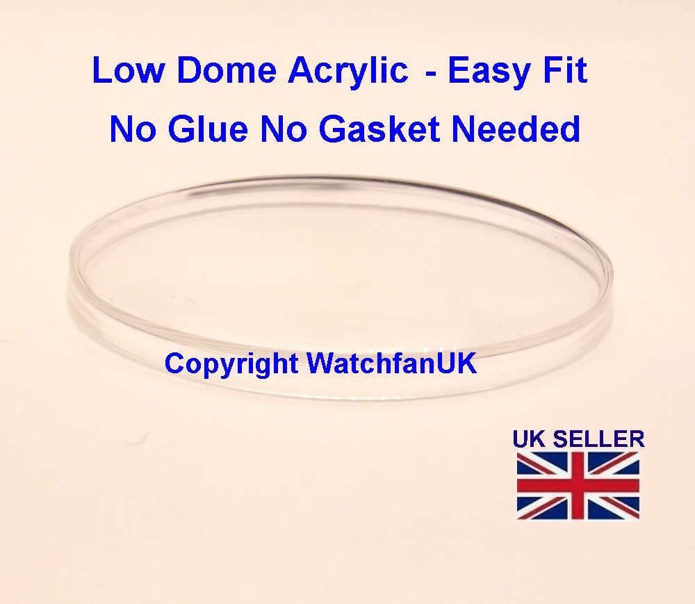 Watch Glass Acrylic Crystal – Domed – 1.0mm thick range 17 mm to 40mm EASY FIT
