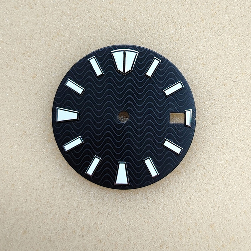 28.5MM Green Luminous Large Studded Sunburst Watch Dial for NH35/NH36 Movement