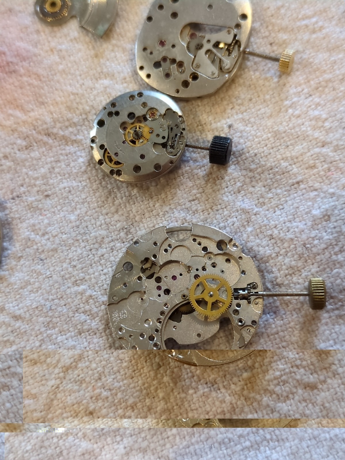 !!Lot of Watch Movement Parts. Movement Plates, Rotor, Wheels, and Crowns. Look!