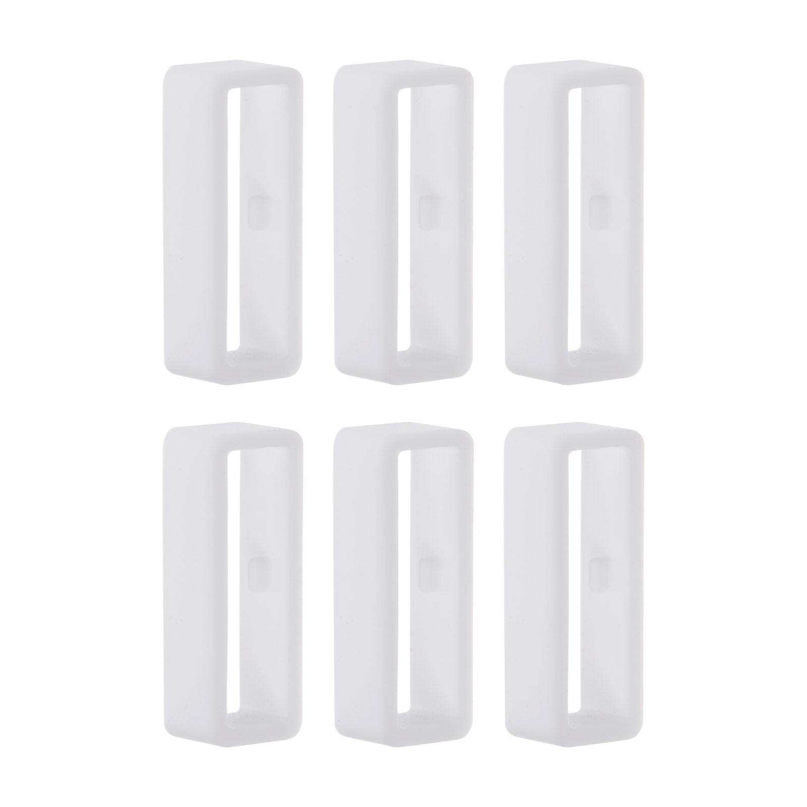 6pcs Watch Strap Loop Fastener Rings 24mm Rubber Watch Holder Keeper White