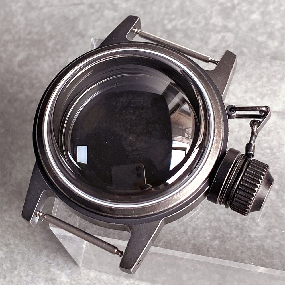 36mm Black Silver 200M Dive Watch Case Domed Sapphire Fit NH35 NH36 ETA2824 PT