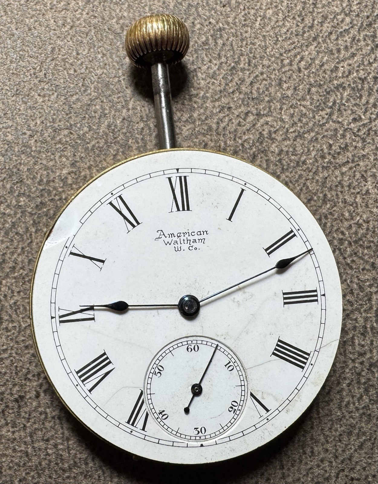 1891 WALTHAM ROYAL 16S 15J ADJUSTED PW PS WATCH MOVEMENT & DIAL