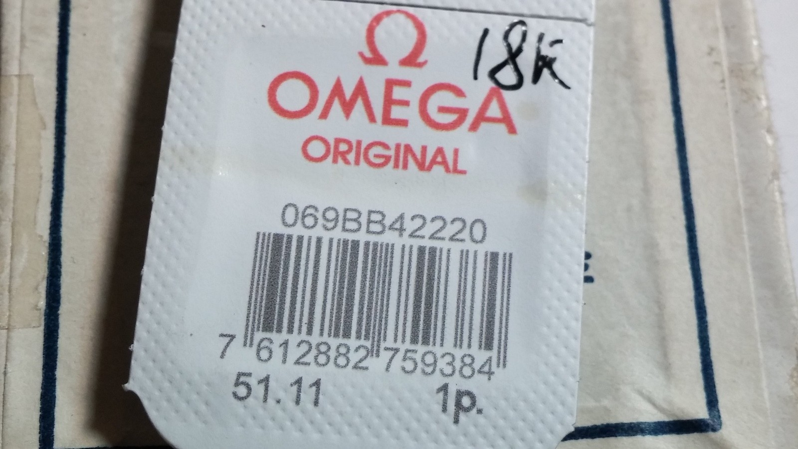 Omega crown 18k yellow solid gold 069BB42220 new sealed