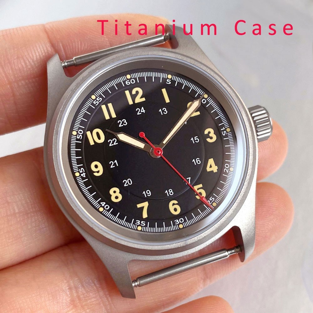 36mm Titanium Watch Case Prevent Allergy Sapphire Glass Fit NH35 8215 2836 2824