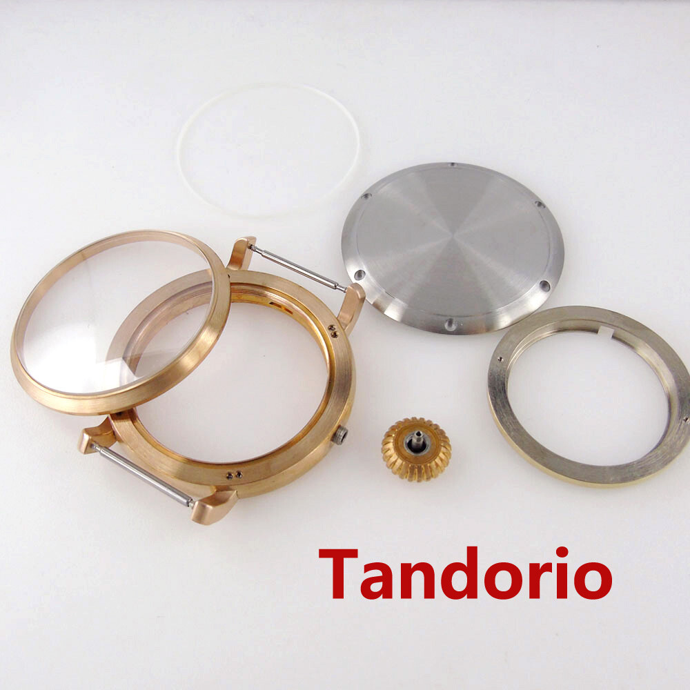 46mm Solid Cusn8 Bronze/Stainless Steel Watch Case fit NH34 NH35 ETA 2824 PT5000