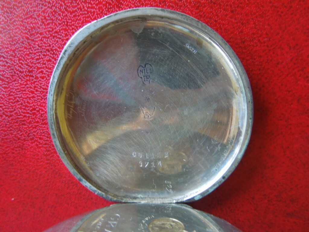 J4939 POCKET WATCH MOVADO NIELLO HORSES FULL HUNTER HUGUENIN FR. SEE DESCR
