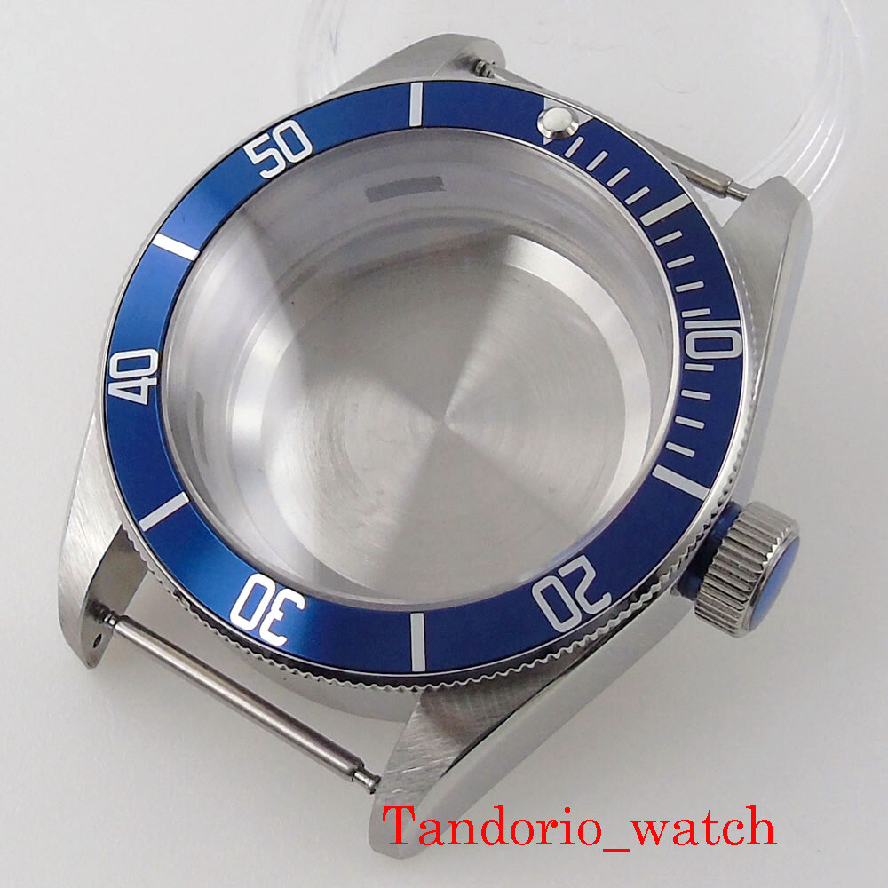 41mm Watch Case Black Pvd Bronze Coated Sapphire Glass For MIYOTA ETA 2836 50m