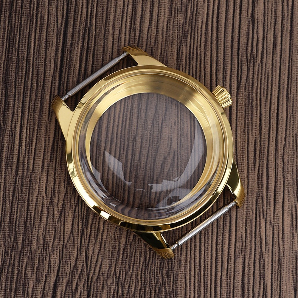 Steel Golden Watch Case 40.6mm/33mm Modify Seiko Mod 10ATM For Seiko NH35 36 38