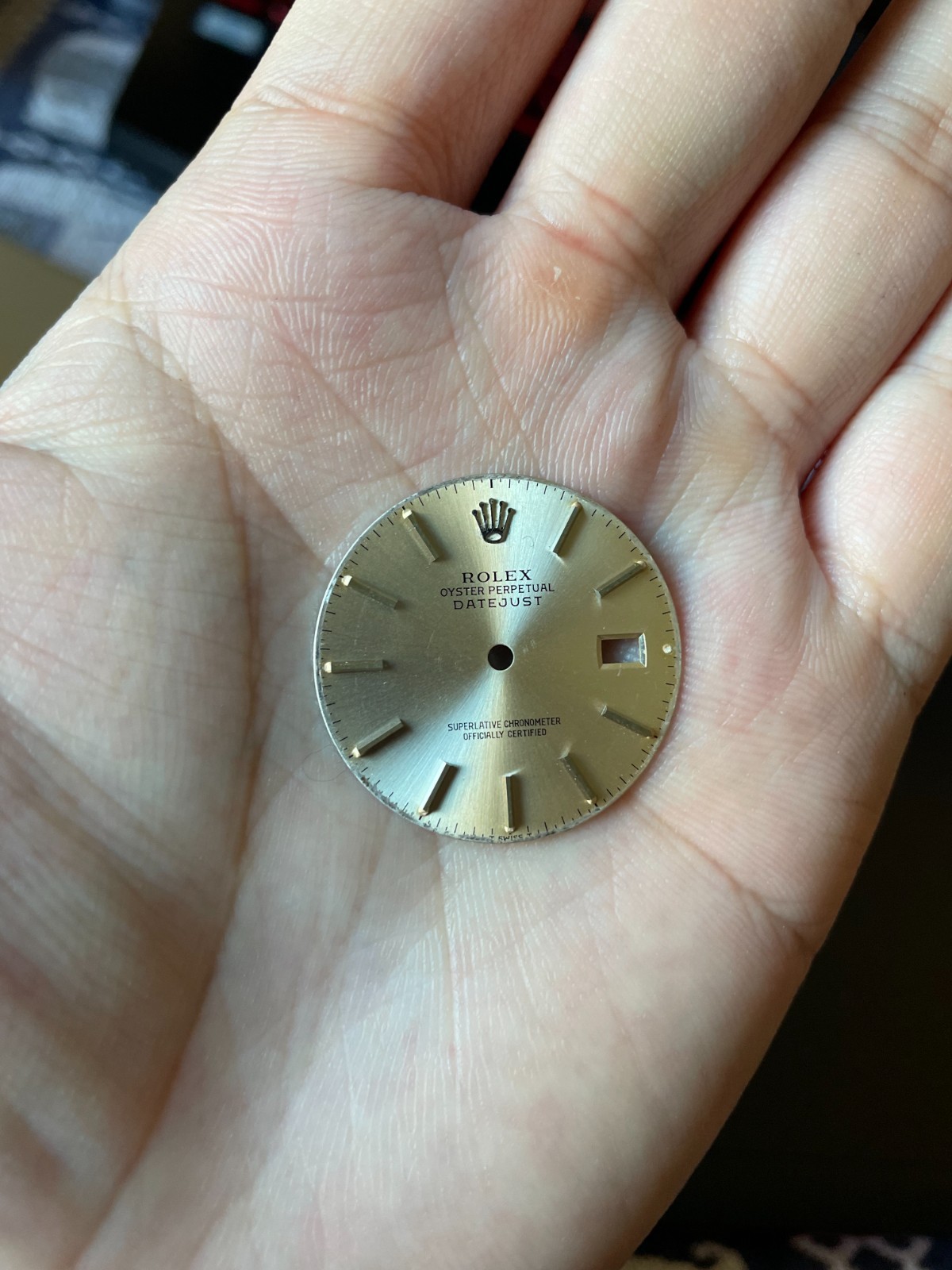 Genuine Vintage Rolex 36mm Silver Datejust Dial 16014, 16200, 16220,without feet