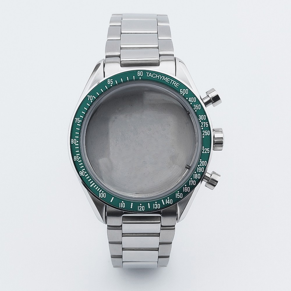 40mm Stainless Watch Case+Strap Mineral glass for VK63 Movement 33.5mm Dial