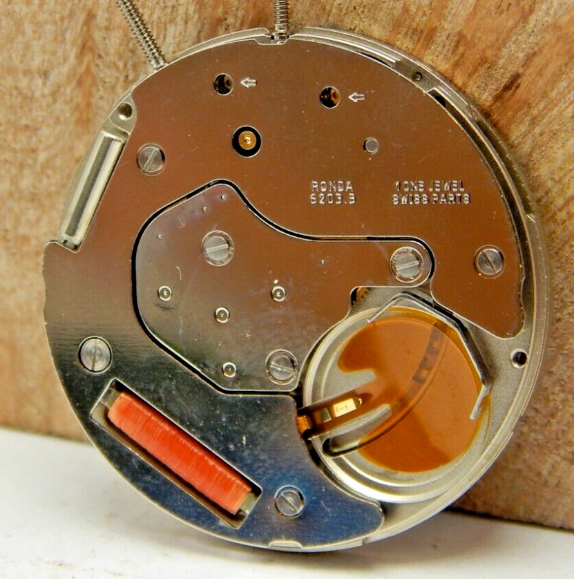 Ronda 6203.B quartz dual time date wrist men’s wrist watch movement with stems