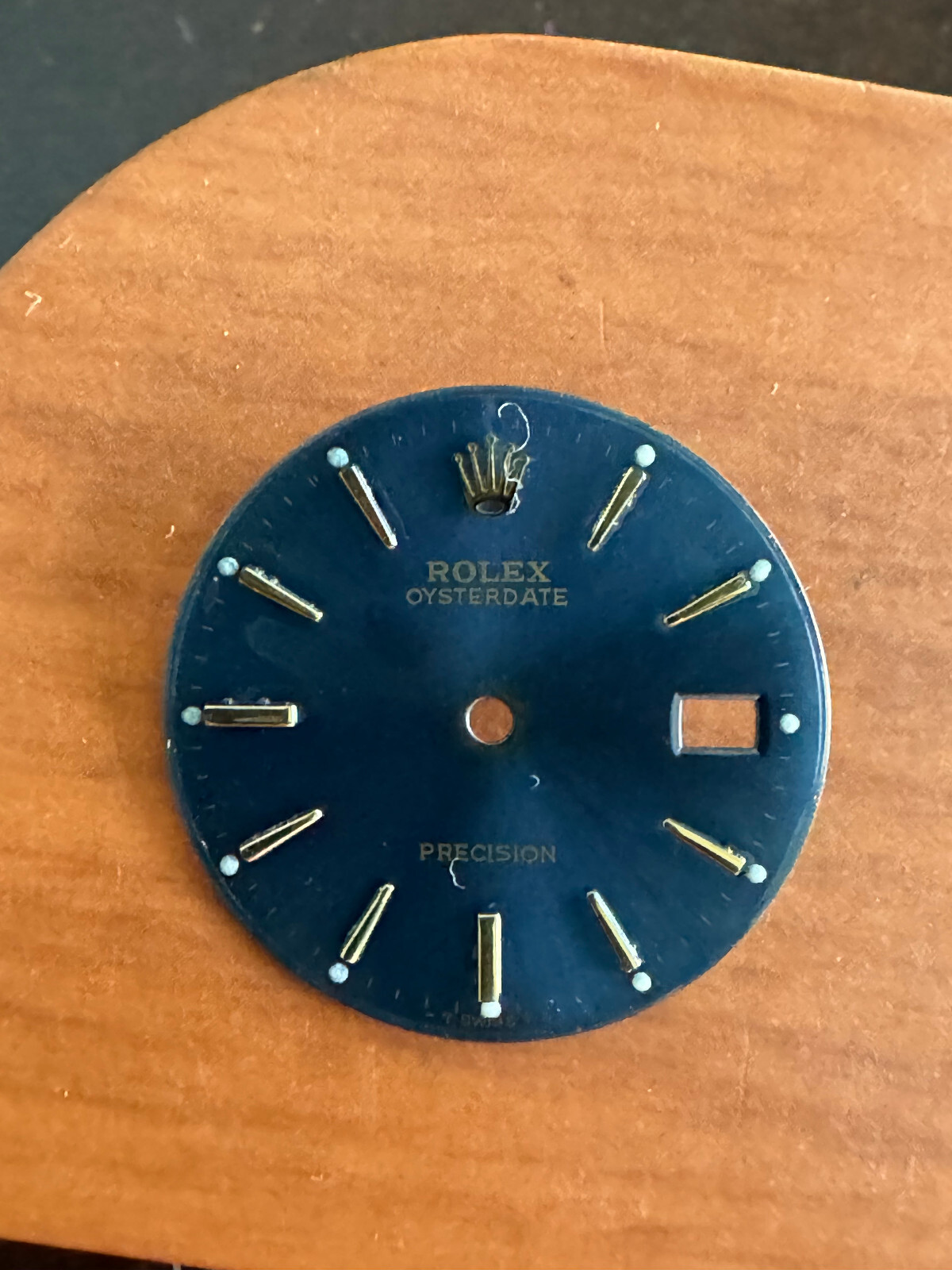 GENUINE ROLEX 27.75MM OYSTER DATE PRECISION BLUE DIAL W/ GOLD MARKERS NICE SHAPE