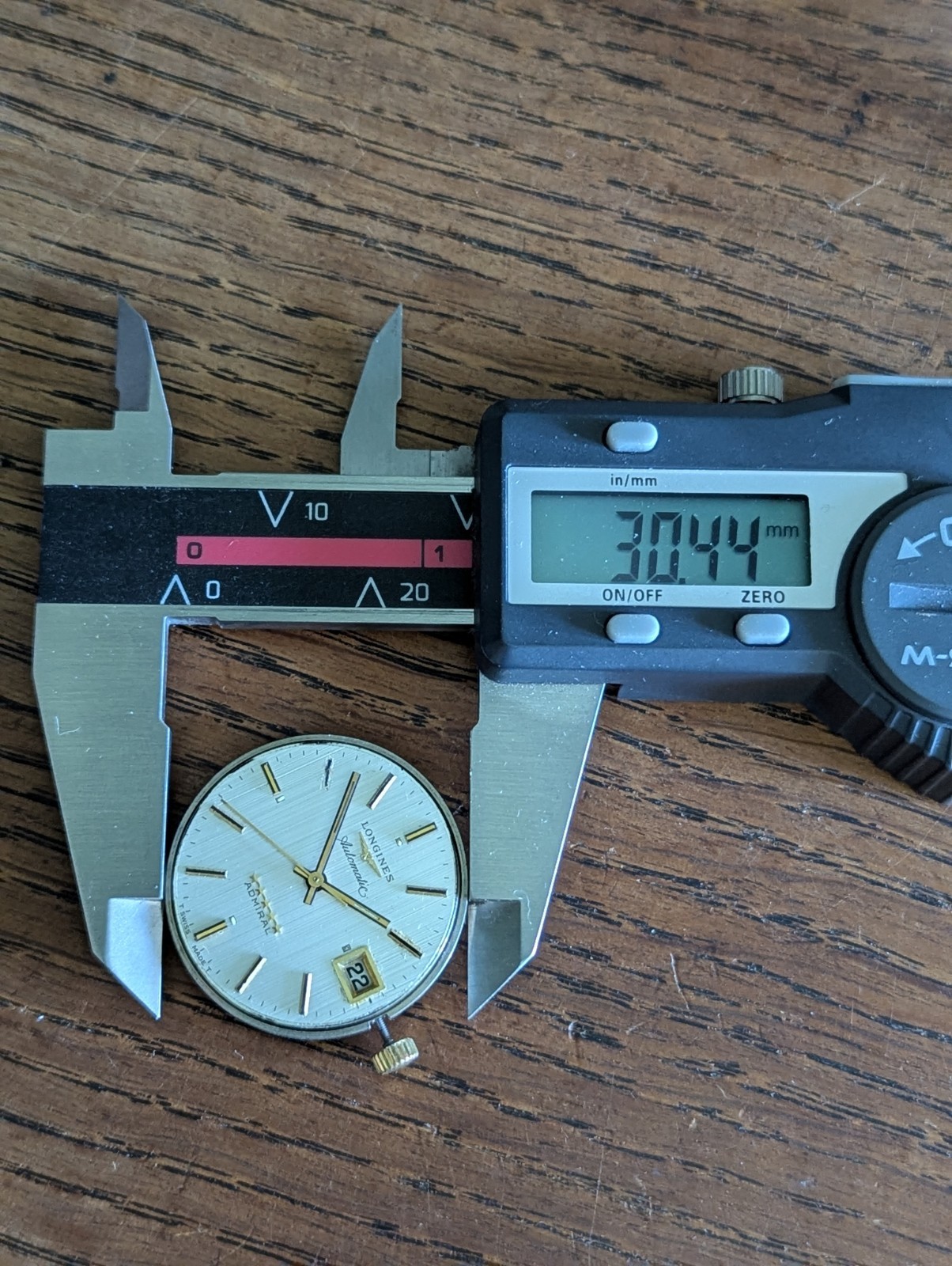 Partial Longines Admiral Cal 501 Movement/Dial/Hands, Good Balance #S498