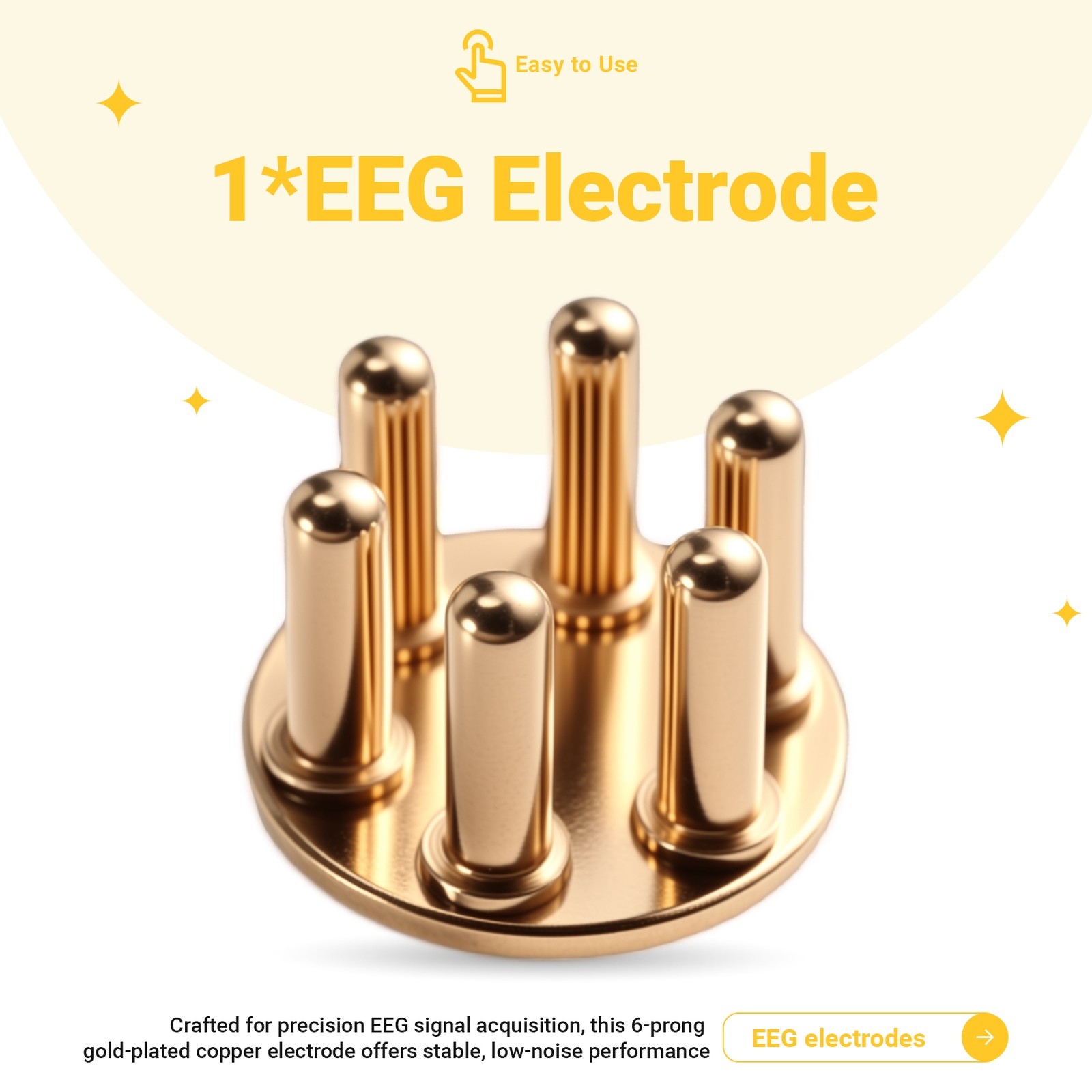 Gold-Plated 6-Prong Dry EEG Electrode High Accuracy Comb Electrodes X6Z35298