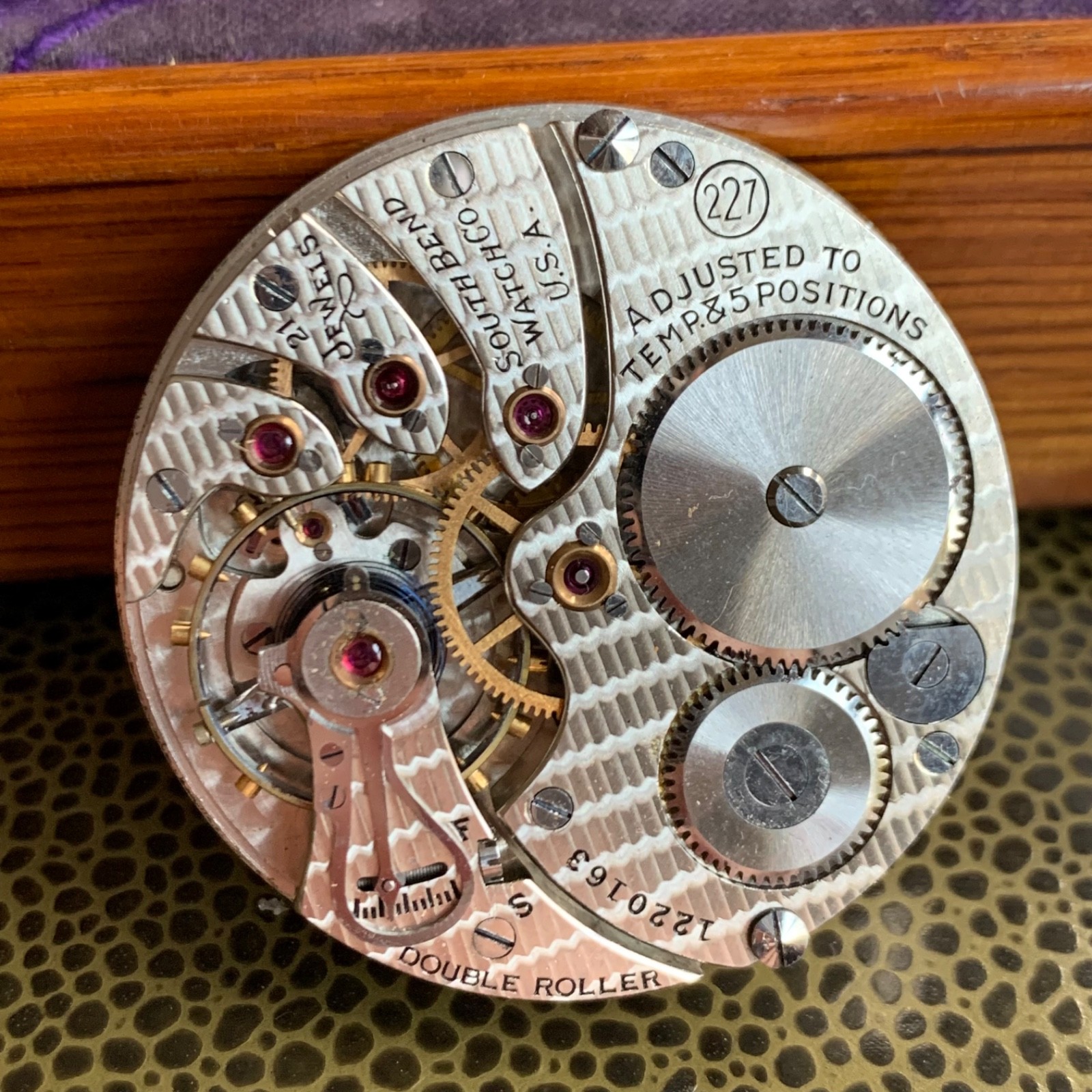 1928 South Bend Grade 227 16S 21 Jewels Pocket Repair #4