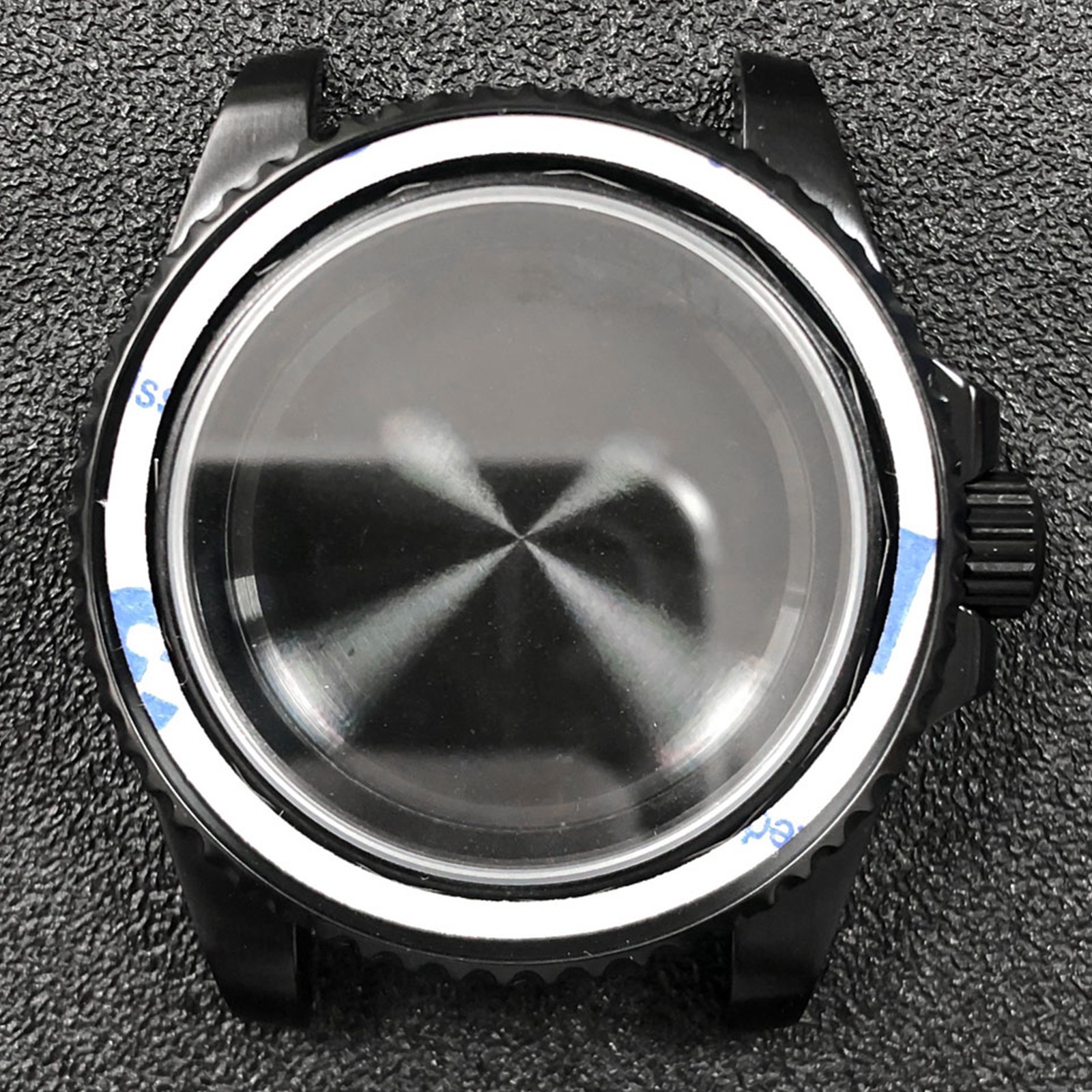 Watch Case 40MM PVD Black SUB Sapphire Flat Mirror Watch Case for NH35/NH36