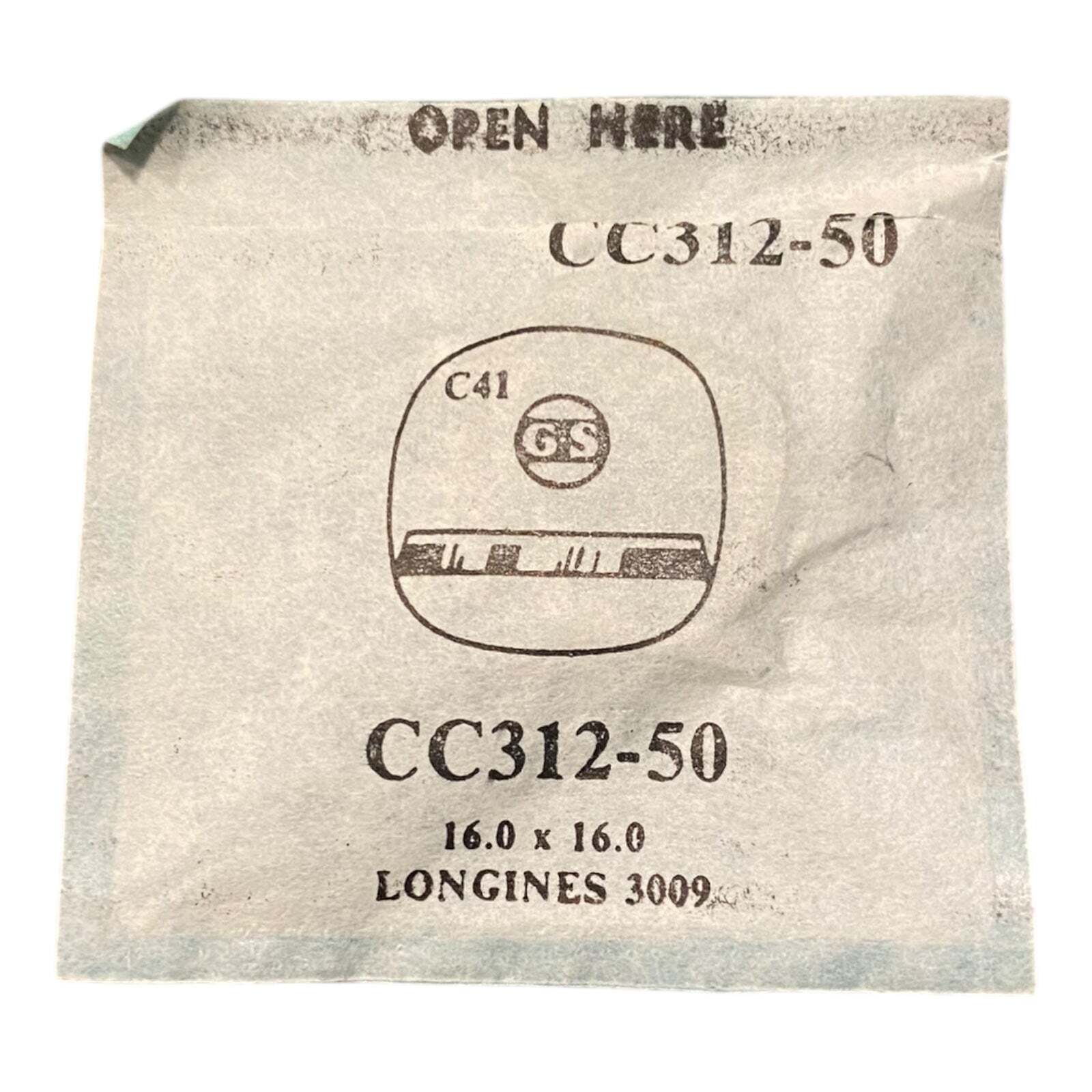 Germanow-Simon Mach (GS) CC312-50 Watch Crystal 16.0×16.0 NOS Part Longines