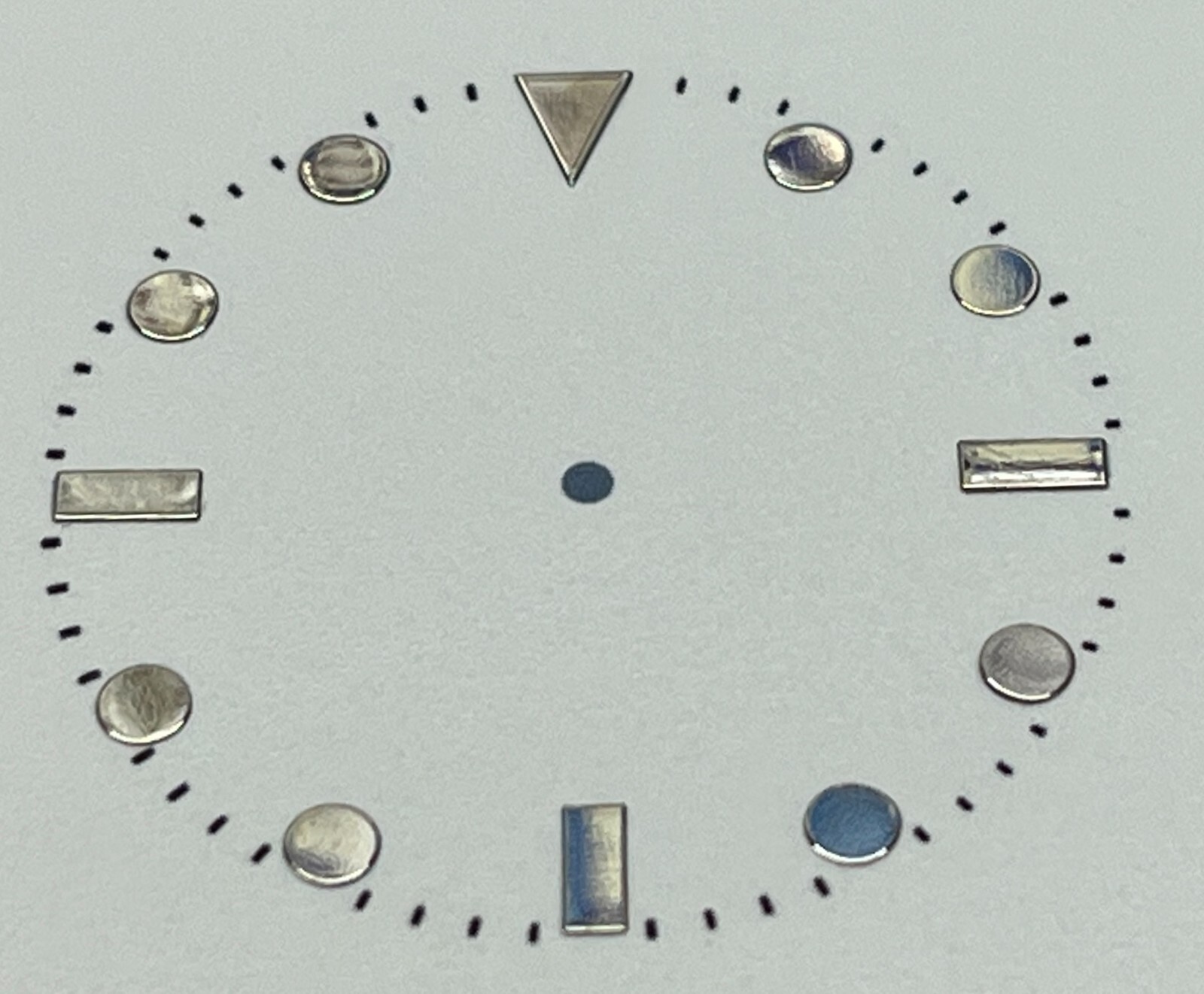 Watch Dial Hour SILVER NICKEL plate Markers Numerals Triangle Rectangle indexes
