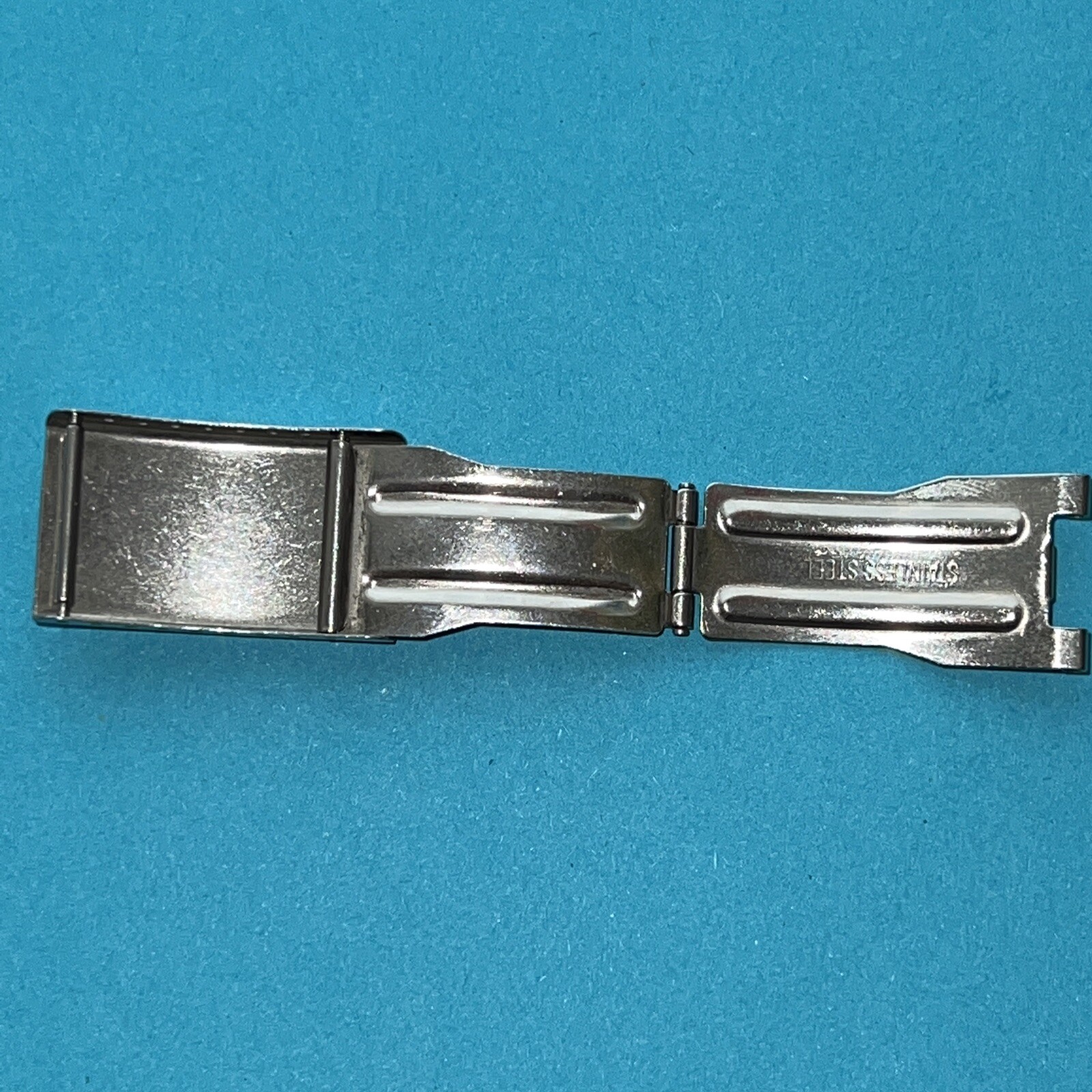 Brushed Stainless 3 Fold Watch Strap Bracelet Clasp + Pin & Spring Bar CHOOSE