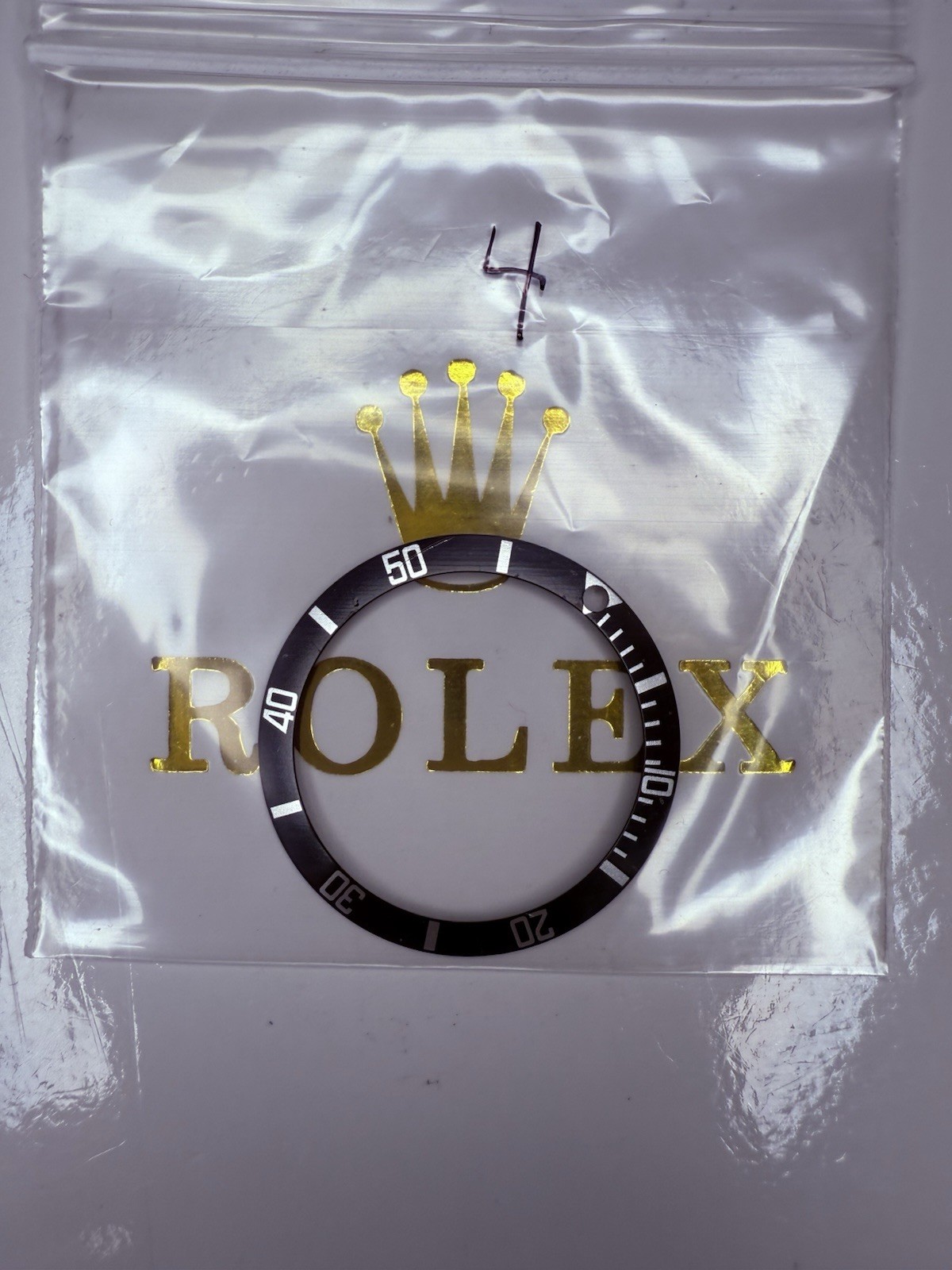AUTHENTIC ROLEX SUBMARINER BLACK SILVER BEZEL INSERT 16610 16800 168000