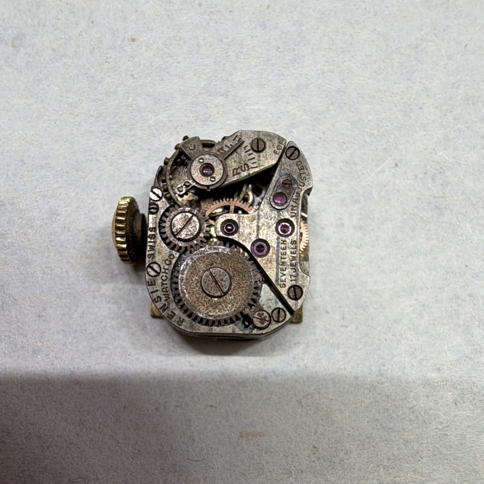 Rensie Mechanical Manual Wind Watch Movement Metal w/ Crown