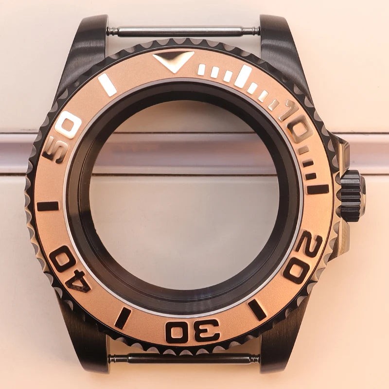 40mm Watch Case Sapphire Yacht Bezel For nh35 nh34 NH36 NH38 Eta2824 Miyota 8215