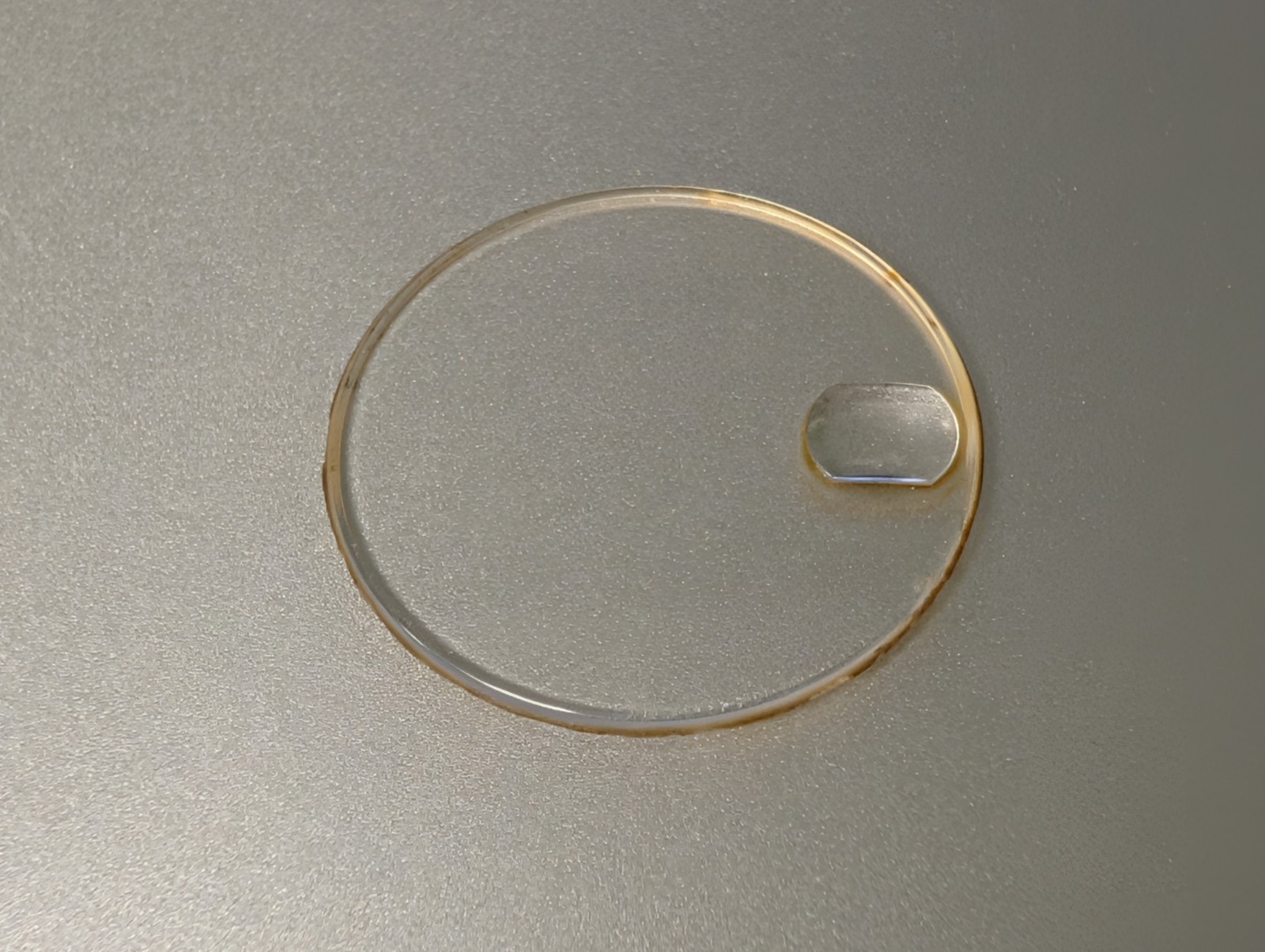 Genuine Rolex 246c Midsize Sapphire Crystal used, 25.3mm diameter loupe cracks
