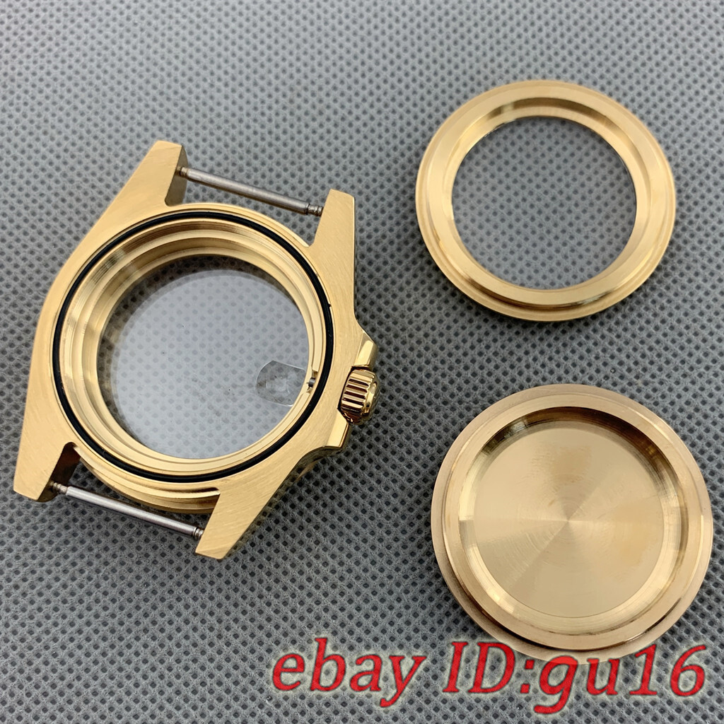40mm Gold Watch Case sapphire glass Fit NH35 NH36 ETA 2824/2836 Miyota 8215 821A