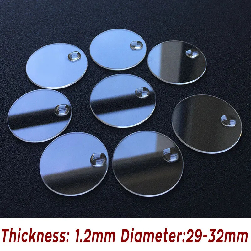1.2mm Sapphire Crystal 29-32mm Flat Round Watch Lens Date Calendar Window Glass