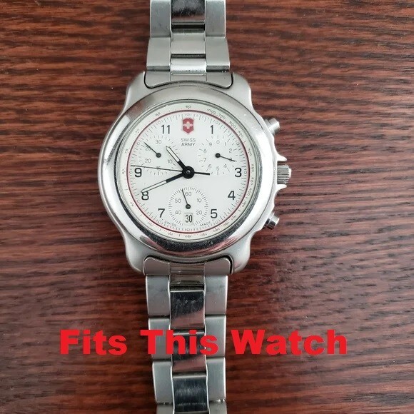 16mm Swiss Army Officers Chronograph Watch Modified Sizing Link