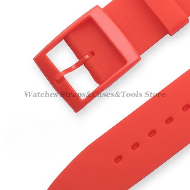 Soft Silicone Watch Band for Swatch 16mm 17mm 19mm 20mm Rubber Strap Sports Repl