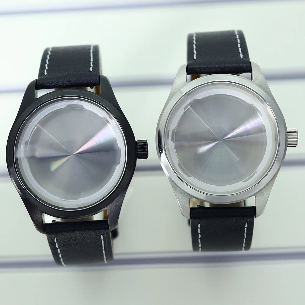 40mm Watch Cases Steel Leather Strap For NH35 NH36 NH38 Eta 2824 Waterproof