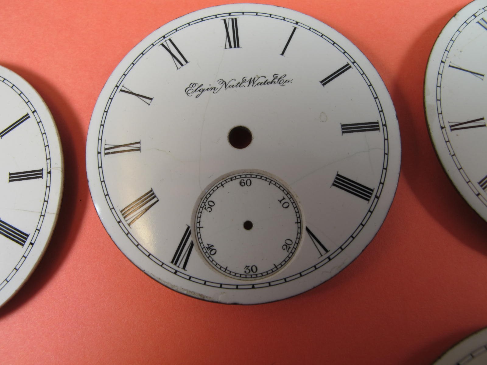 ELGIN NATIONAL WATCH CO MENS GROUP OF 5 POCKET WATCH DIALS 18S