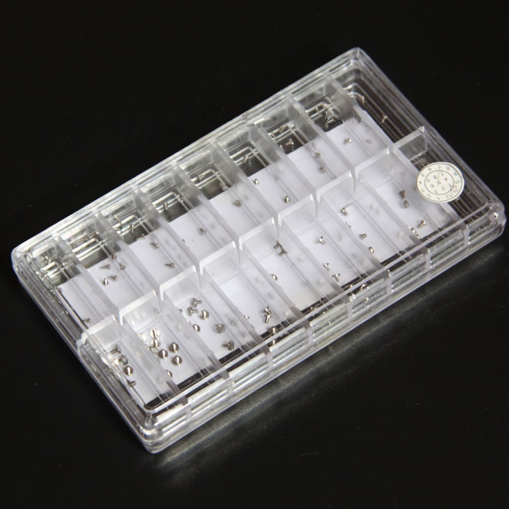 18-Size Assorted Stainless Steel Mini Watch Case Slotted Screws Repair Parts