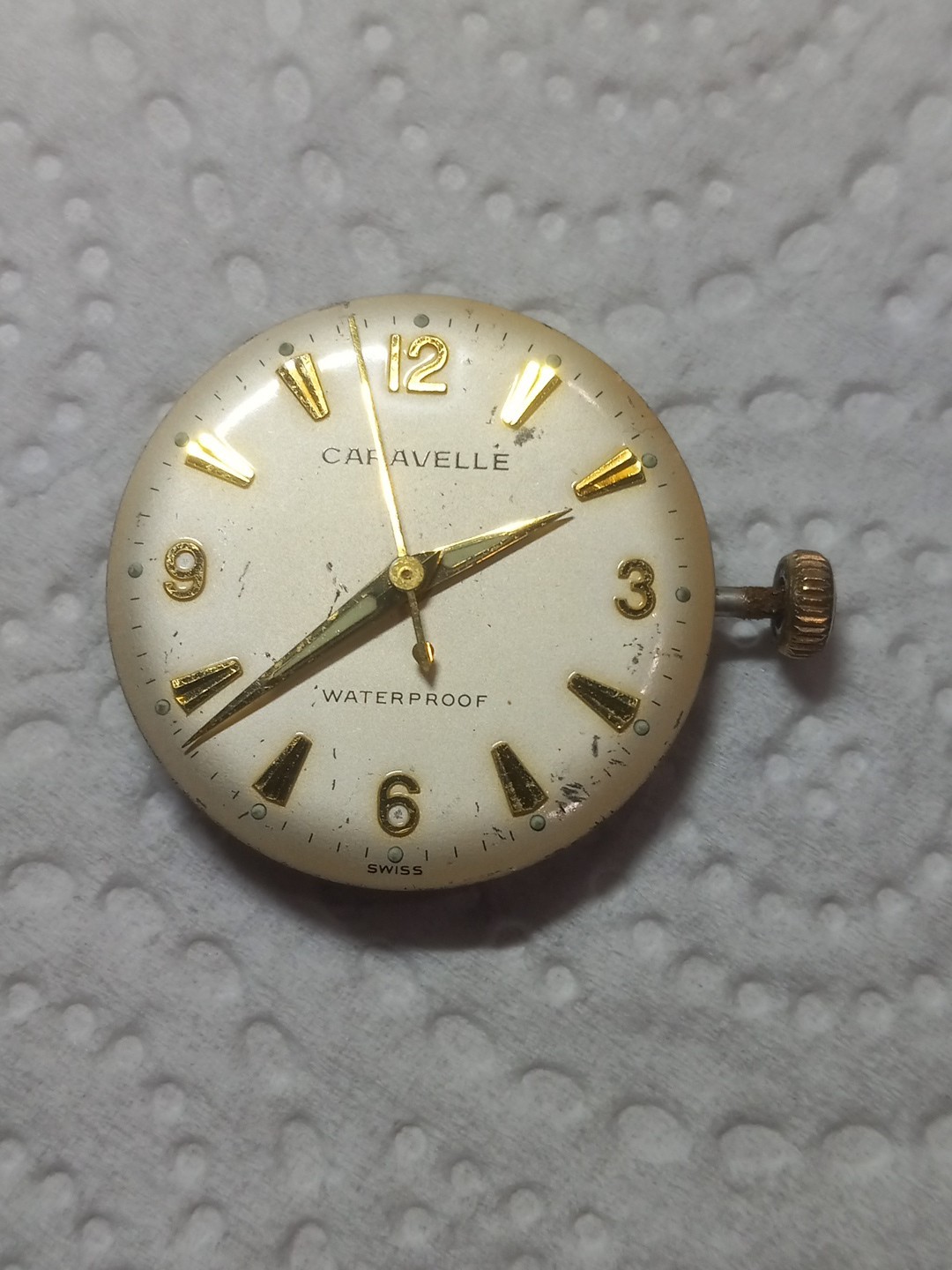 1963 CARAVELLE 11 OAC Bulova 7j Midcentury Watch Movement PARTS or REPAIR