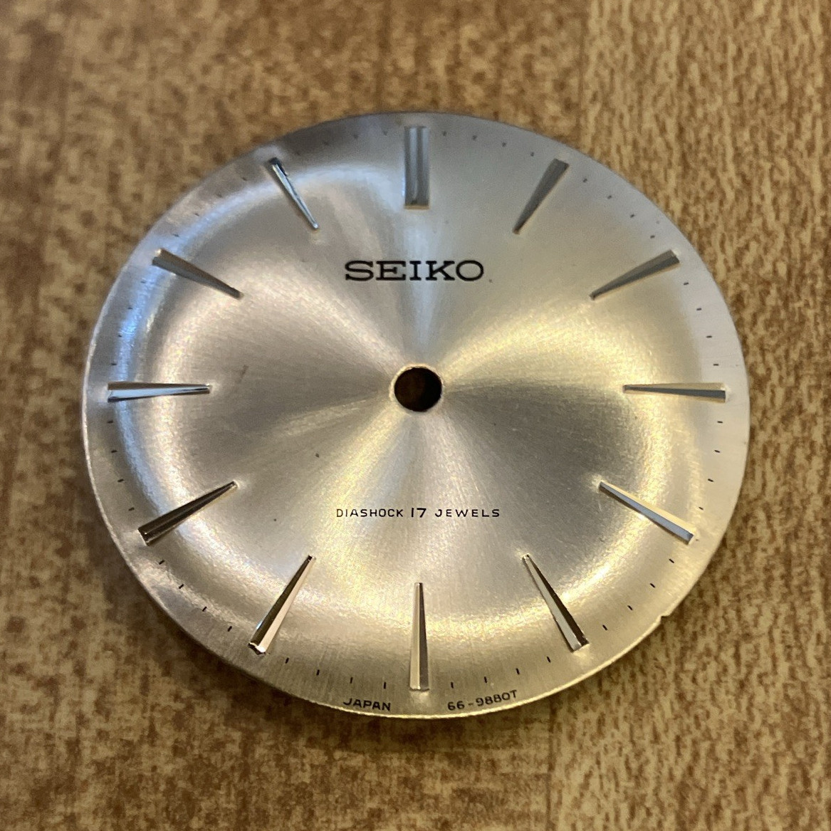 Seiko Silver Watch Dial Non-Numeric Hour Marks 66-9880T, Fits 66-9990
