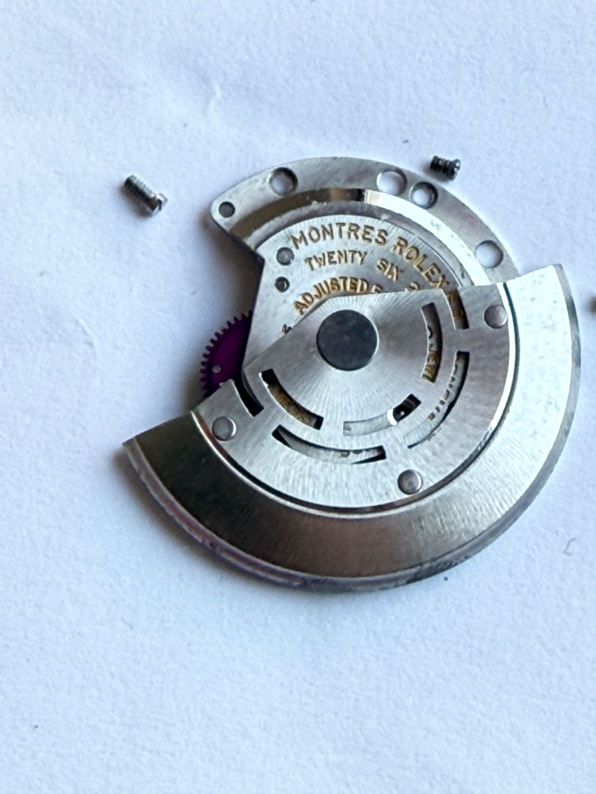 GENUINE Authentic Rolex Rotor + bridge 1570 perfect condition completely & screw