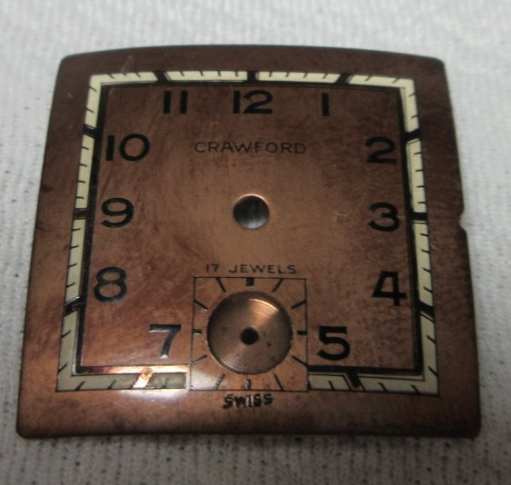 CRAWFORD MENS WRIST WATCH DIAL FACE WATCHMAKER REPACEMENT REPAIR PART#48