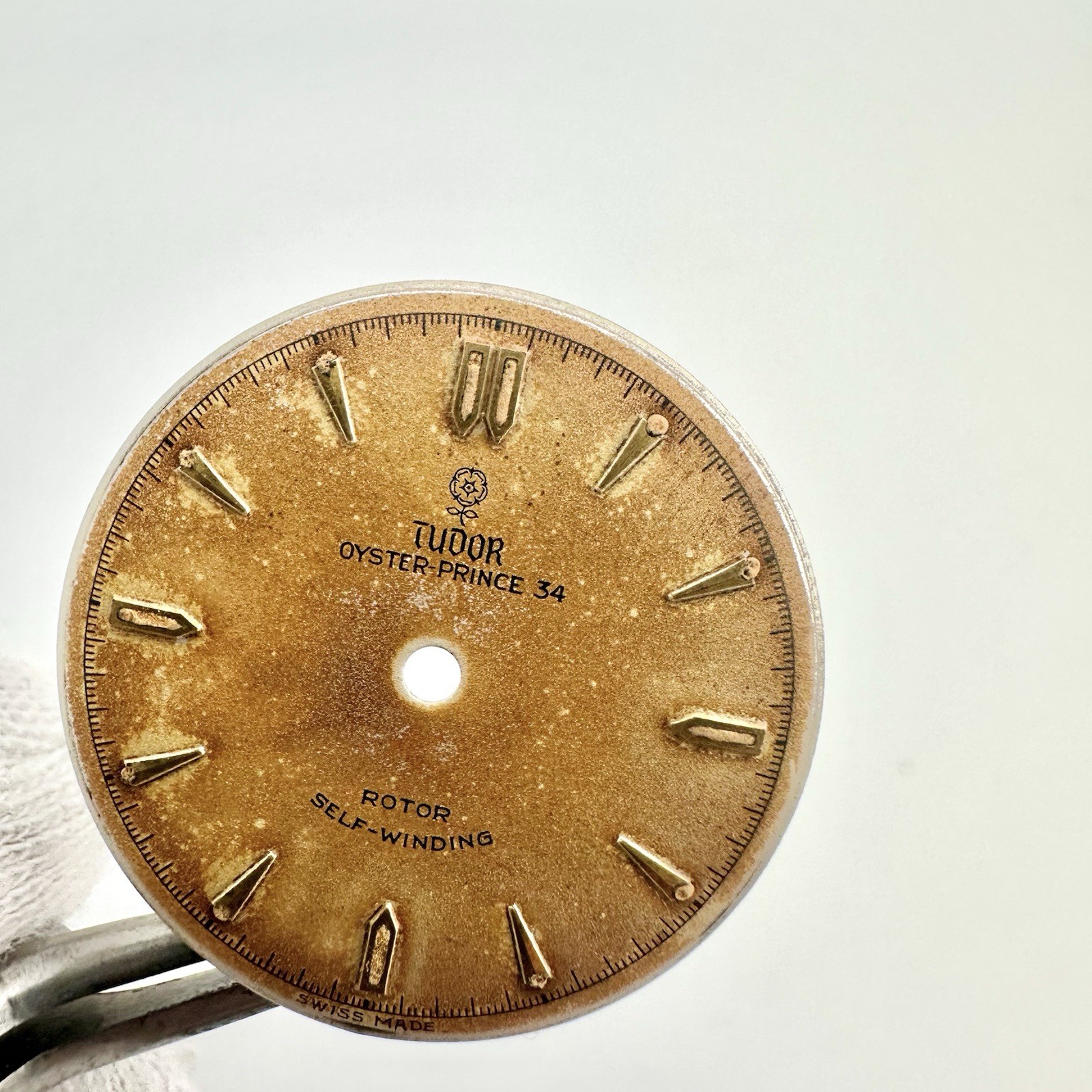 RARE 1950s Tudor Rose Tritium Patina Dial Ref. 7909 caliber 390 Oyster Prince