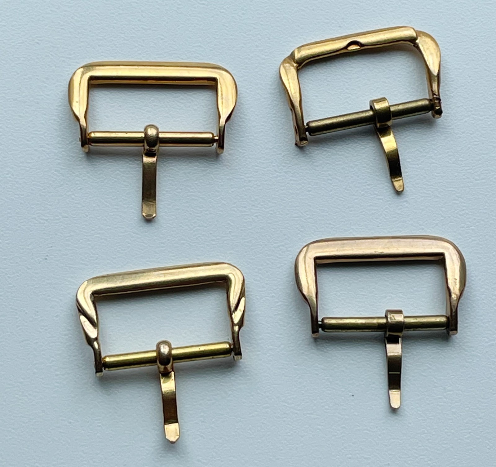 4pc Vintage Gold Plate Watch Buckle Clasp Strap Gold Bar Mixed Design Parts Lot