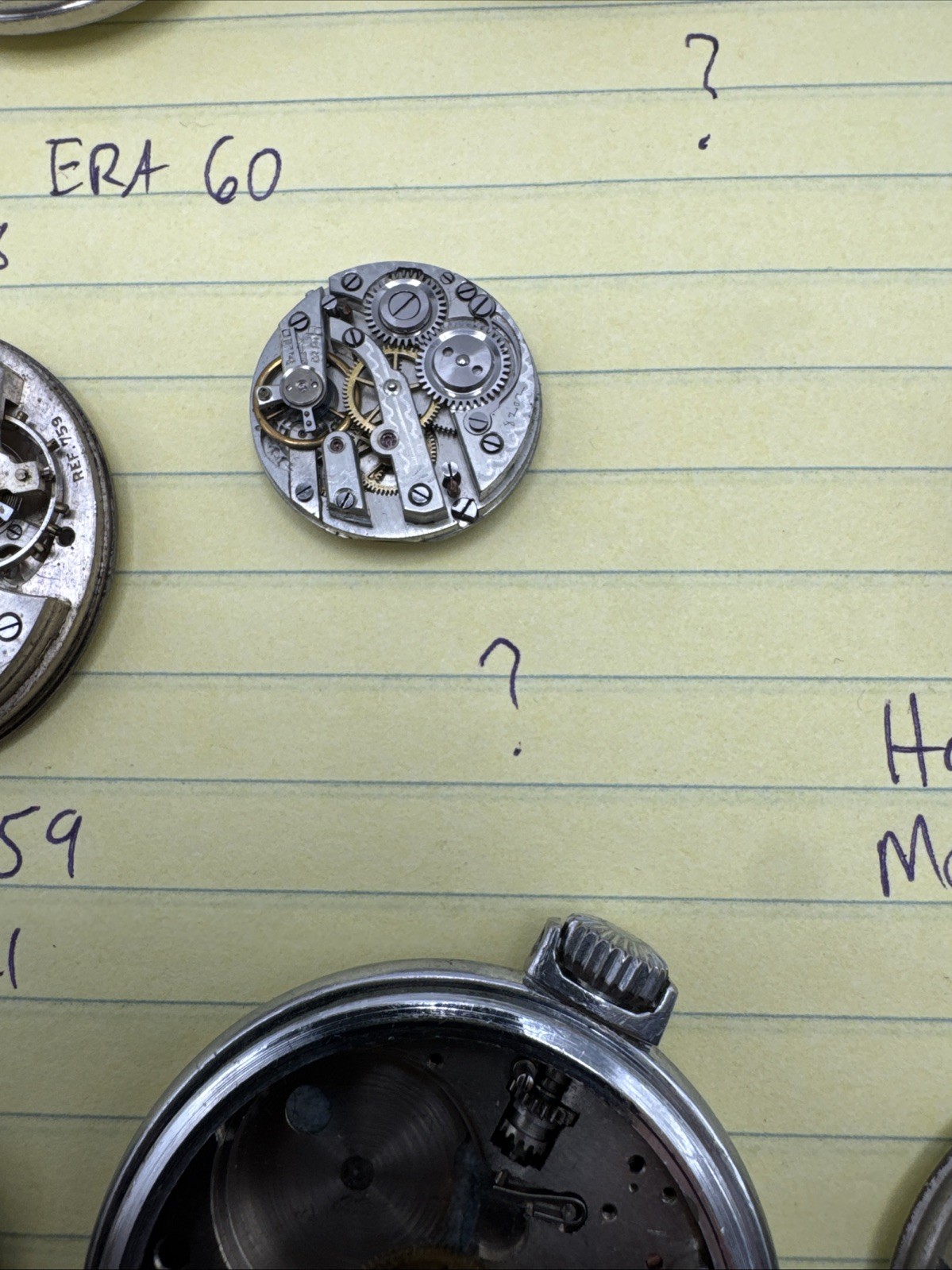Vintage Pocket Watch Movement Parts lot New Era Benrus Roamer Admiral Van Buren